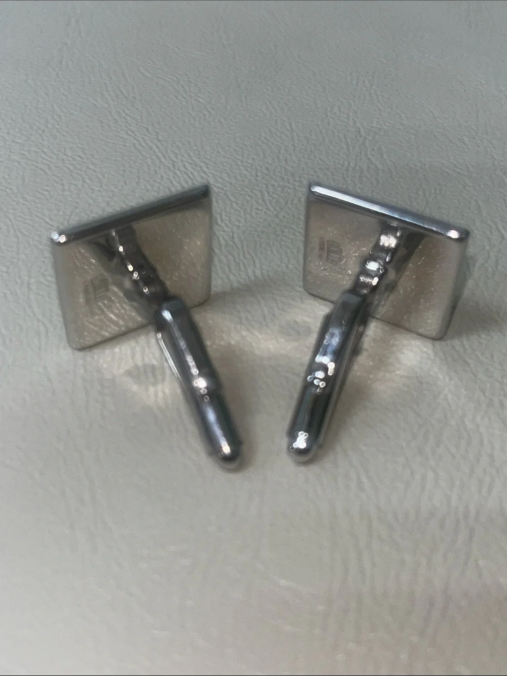 Amita 925 Sterling Silver Square Cufflinks w/ Yellow Floral Pattern